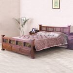 Wooden Galaxy Solid Sheesham Wood King Size Bed – Honey Finish
