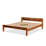 Wooden Galaxy Solid Sheesham Wood King Size Bed – Honey Brown Finish - Image 4
