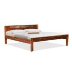 Wooden Galaxy Solid Sheesham Wood King Size Bed – Honey Brown Finish - Image 5