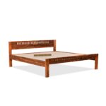 Wooden Galaxy Solid Sheesham Wood Queen Size Bed – Honey Brown Finish - Image 7