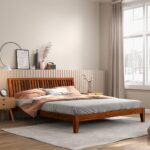 Wooden Galaxy Solid Sheesham Wood King Size Bed – Honey Brown Finish