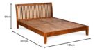 Wooden Galaxy Solid Sheesham Wood King Size Bed – Honey Brown Finish - Image 3