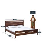 Wooden Galaxy Solid Sheesham Wood King Size Bed – Honey Brown Finish - Image 2