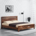Wooden Galaxy Solid Sheesham Wood King Size Bed – Honey Brown Finish - Image 3