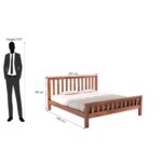Wooden Galaxy Solid Sheesham Wood Queen Size Bed – Honey Brown Finish - Image 4