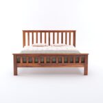 Wooden Galaxy Solid Sheesham Wood Queen Size Bed – Honey Brown Finish - Image 5