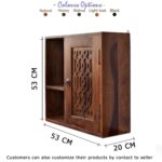Wooden Galaxy Solid Sheesham Wood Bookshelf with 1 Drawer (Design 11) - Image 6