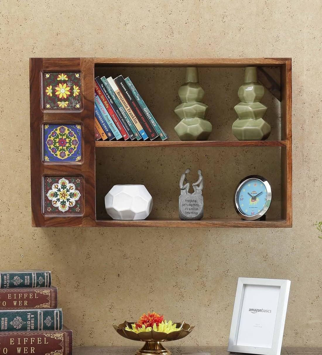 71Wwmucpa6L-1.jpg Wooden Galaxy Solid Sheesham Wood Bookshelf with Open Storage Shelves - Image 1