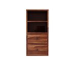 Wooden Galaxy Solid Sheesham Wood Bookshelf with 2 Drawer (Design 14) - Image 5