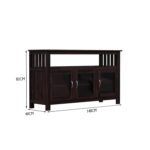 Wooden Galaxy Solid Sheesham Wood Bookshelf with 6 Door – Cary Walnut Finish - Image 3