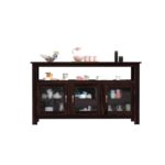 Wooden Galaxy Solid Sheesham Wood Bookshelf with 6 Door – Cary Walnut Finish - Image 4