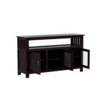 Wooden Galaxy Solid Sheesham Wood Bookshelf with 6 Door – Cary Walnut Finish - Image 5