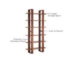 Wooden Galaxy Solid Sheesham Wood Bookshelf with Open Storage Shelves - Image 4