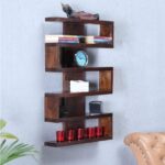 Wooden Galaxy Solid Sheesham Wood Bookshelf with Open Storage Shelves