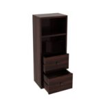 Wooden Galaxy Solid Sheesham Wood Bookshelf with 2 Drawer (Design 15) - Image 3