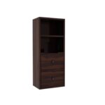 Wooden Galaxy Solid Sheesham Wood Bookshelf with 2 Drawer (Design 15) - Image 2