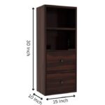 Wooden Galaxy Solid Sheesham Wood Bookshelf with 2 Drawer (Design 15) - Image 5