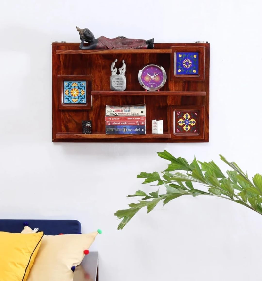 619pk9EKX8L-1.jpg Wooden Galaxy Solid Sheesham Wood Bookshelf with Open Storage Shelves - Image 1