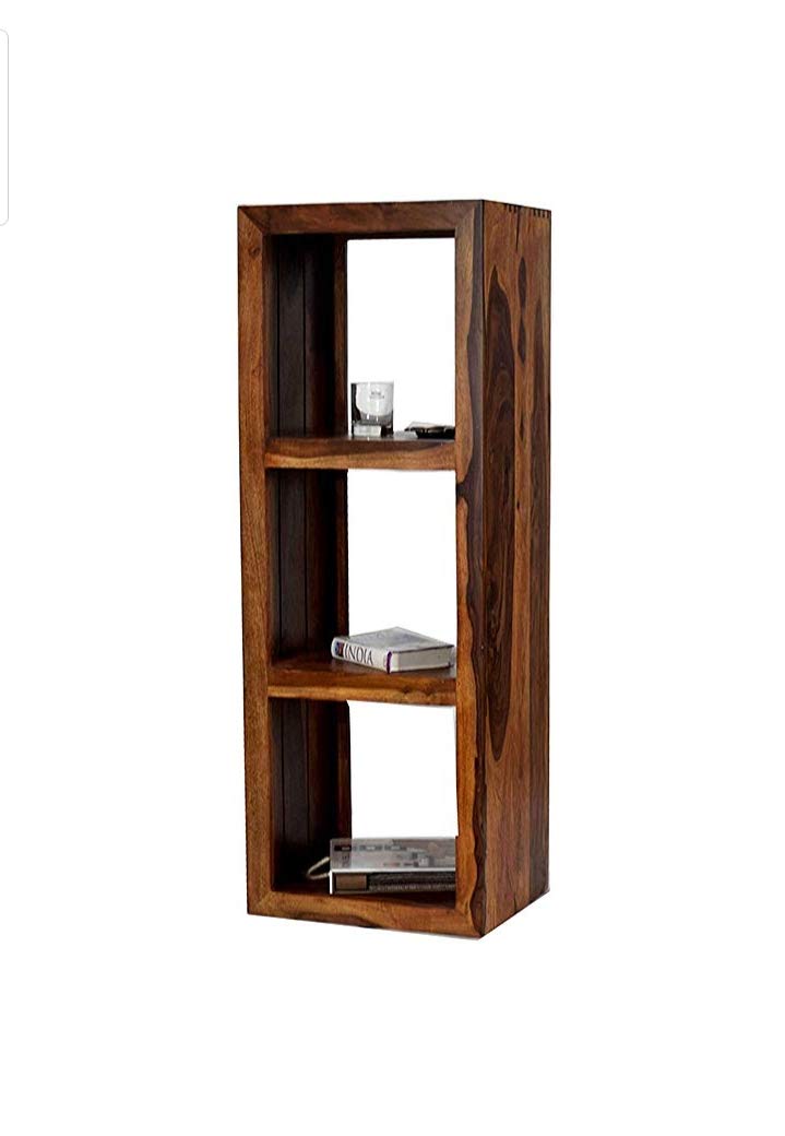 51BAGlrLhVL-1.jpg Wooden Galaxy Solid Sheesham Wood Shelf with a Solid Wood Build – Brown Finish - Image 1