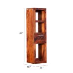 Wooden Galaxy Wood Bookshelf with 3 Shelf – Brown Finish – Premium Quality - Image 3