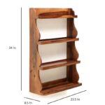 Wooden Galaxy Solid Sheesham Wood Bookshelf with Open Storage Shelves - Image 2
