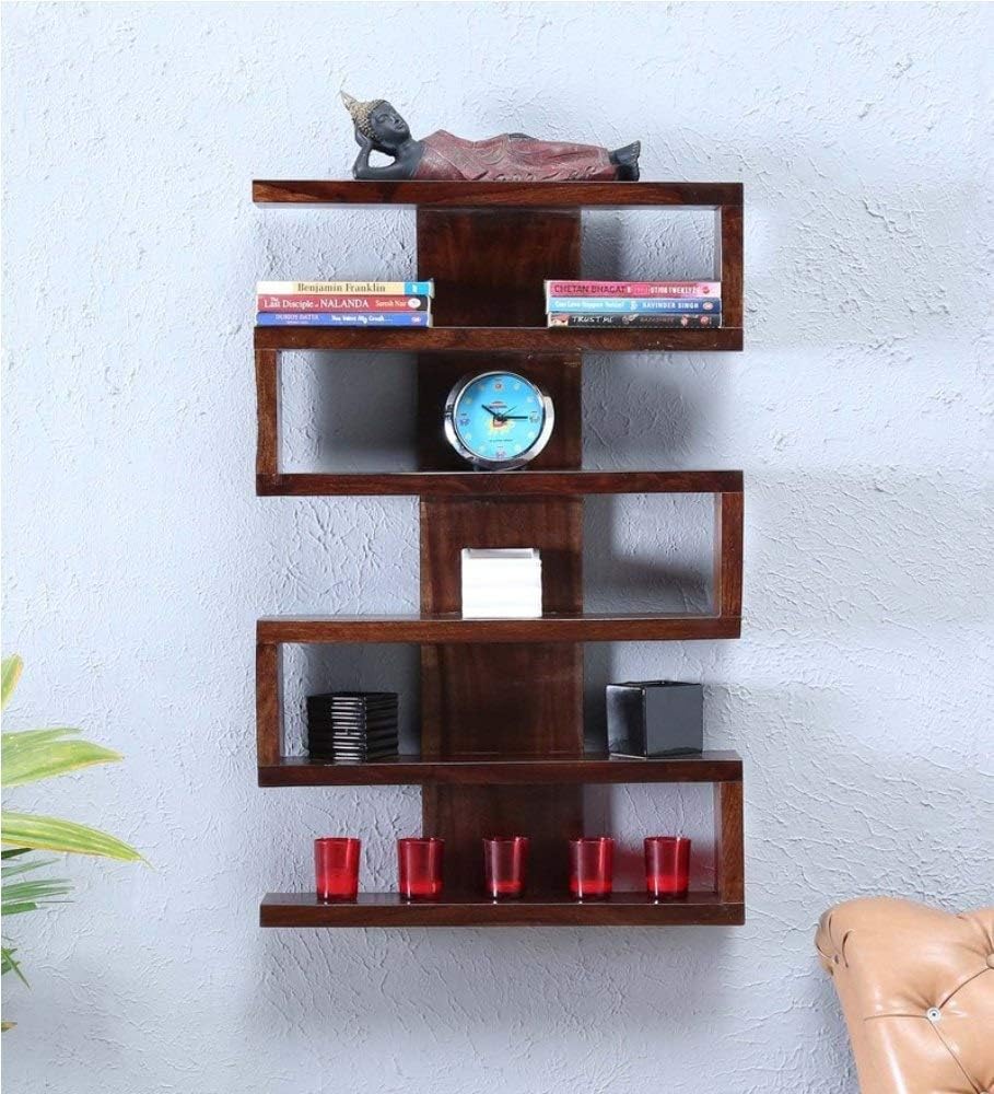 61dyVnSSZaL-1.jpg Wooden Galaxy Wood Bookshelf with 5 Shelf – Brown Finish – Premium Quality - Image 1
