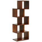 Wooden Galaxy Solid Sheesham Wood Bookshelf with Open Storage Shelves (Color 1) - Image 4