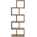 Wooden Galaxy Solid Sheesham Wood Bookshelf with Open Storage Shelves (Color 1) - Image 6