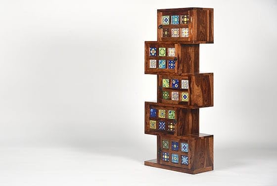 410FKI-pjlL-1.jpg Wooden Galaxy Solid Sheesham Wood Bookshelf with Open Storage Shelves (Color 2) - Image 1