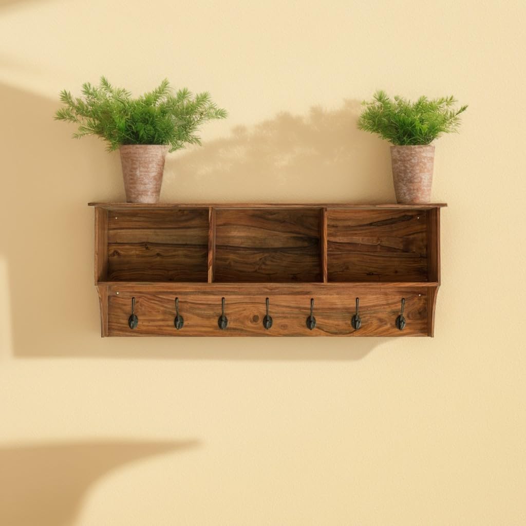 519V-TsolrL-1.jpg Wooden Galaxy Solid Sheesham Wood Bookshelf with Open Storage Shelves - Image 1