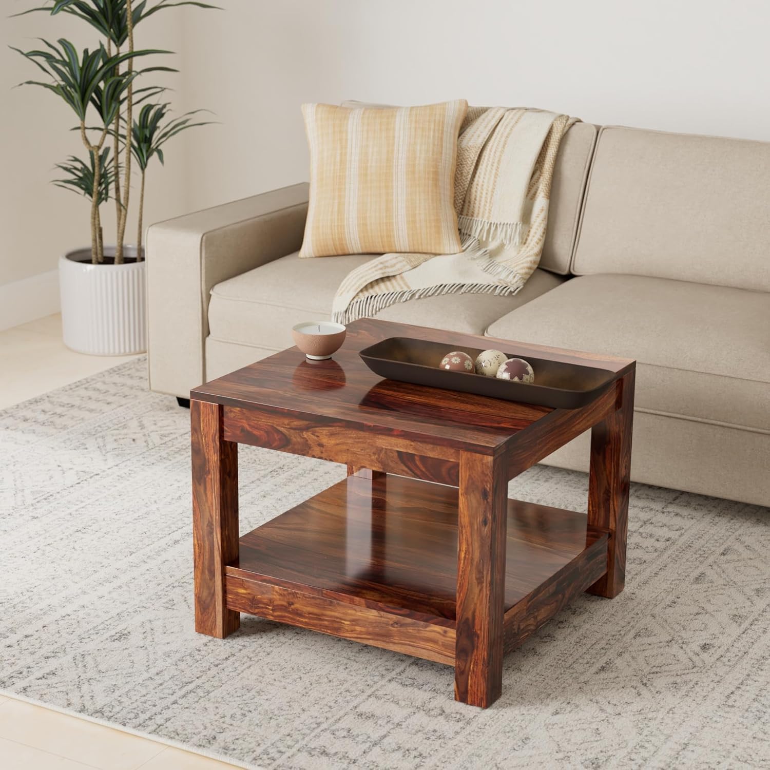 71OgeCGsC-L-1.jpg Wooden Galaxy Solid Sheesham Wood Coffee Table for Home & Office Use - Image 1