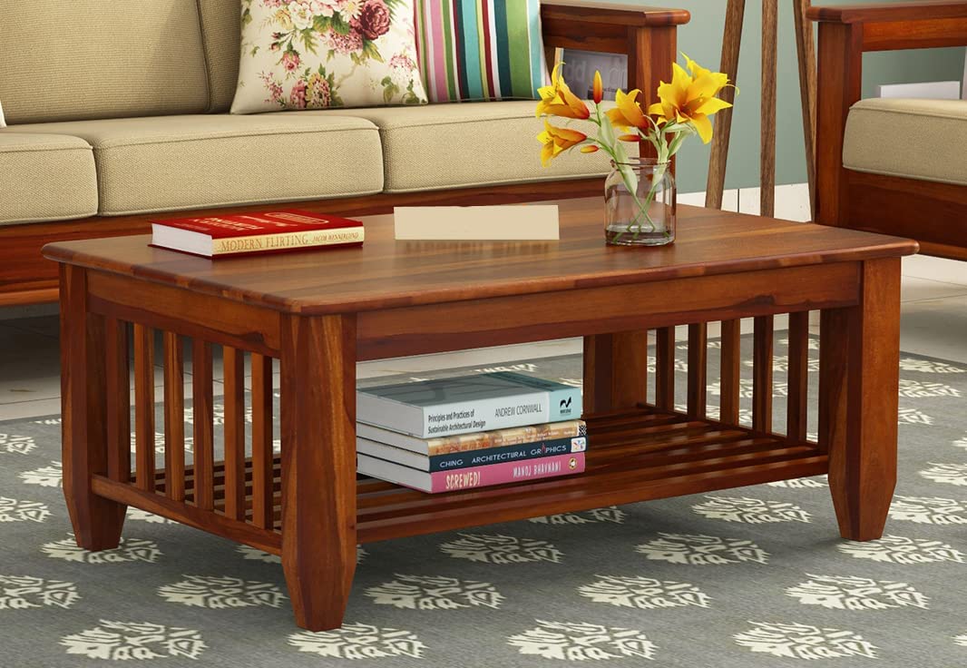 61KLHdsWk4L-1.jpg Wooden Galaxy Solid Sheesham Wood Coffee Table for Home & Office Use - Image 1