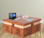 Wooden Galaxy Solid Sheesham Wood Coffee Table – Coffee Colour Finish