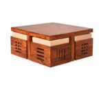 Wooden Galaxy Solid Sheesham Wood Coffee Table – Coffee Colour Finish - Image 2