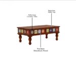 Wooden Galaxy Solid Sheesham Wood Coffee Table for Home & Office Use - Image 2